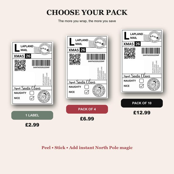 Personalised Christmas Postage Labels