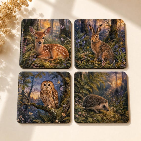 Woodland Animal Coaster Set of 4