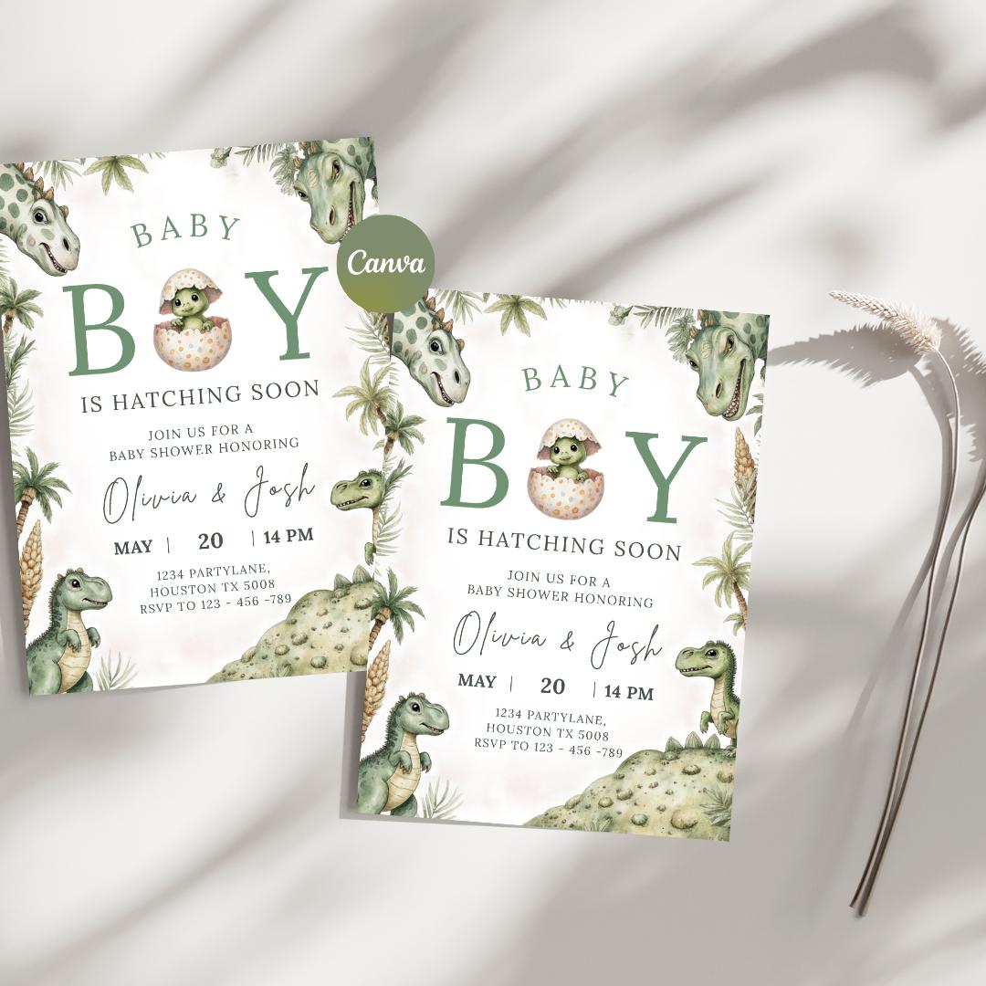 Hatching Soon Baby Shower Invitation, Editable Canva Template - Etsy
