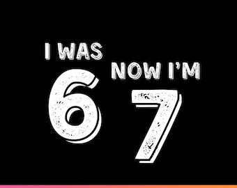 Funny 7th Birthday PNG, I Was 6 Now 7, Kids Birthday Sublimation (Digital Download)
