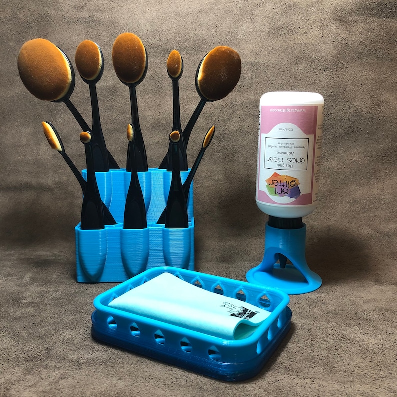Peacock Blender Brush Caddy Mixed Media Caddie Tool Caddy Etsy