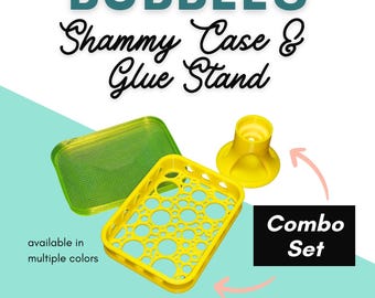 Bubbles tidy towel case and large glue stand combo, 3D printed chamois storage container