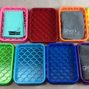 Mermaid tidy towel case and glue stand combo, 3D printed storage, rubber stamper gift image 2