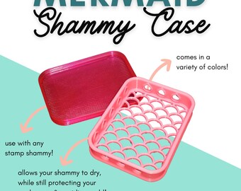 Mermaid stamp shammy case, 3D printed storage container
