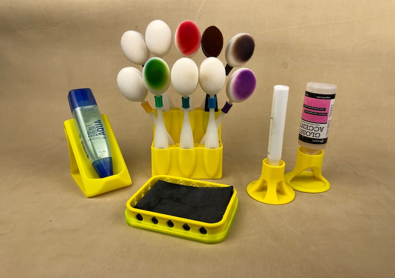 Rainbow colors glue holder // tool holder // glue stand // crafter gift // tool stand image 7