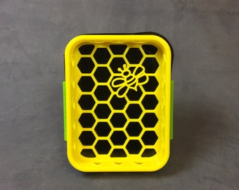 Honeybee stamp shammy holder, 3D printed honeybee chamois container