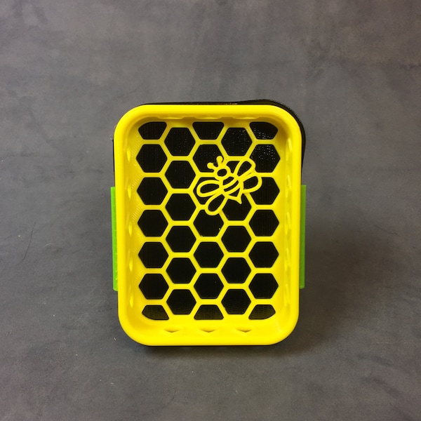 Honeybee stamp shammy holder, 3D printed honeybee chamois container