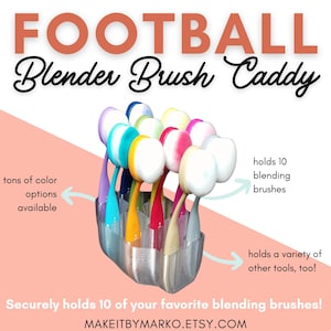 Football Blender Brush Caddie / Tool Caddy / Mixed Media Caddie
