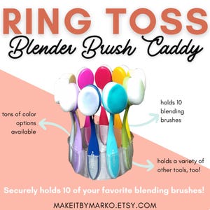 Ring Toss Blender Brush Caddie, Tool Caddy, Mixed Media Caddie