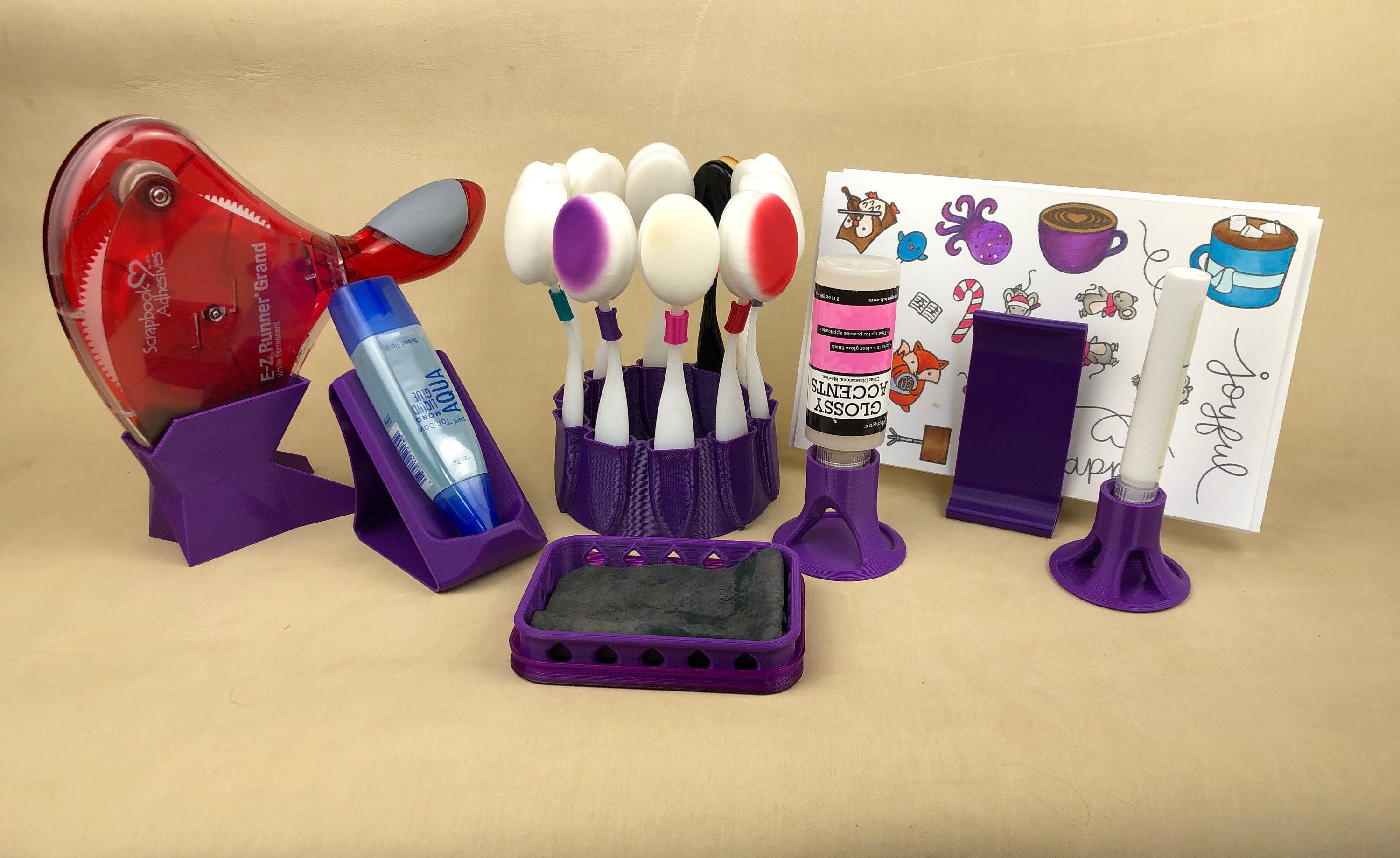 Ring Toss Blender Brush Caddie Tool Caddy Mixed Media Caddie Etsy UK