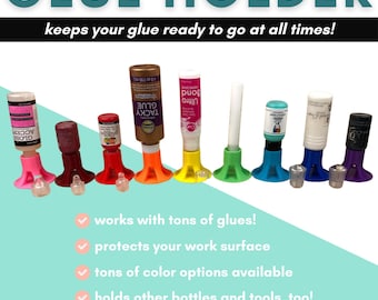 Rainbow colors glue holder // tool holder // glue stand // crafter gift // tool stand