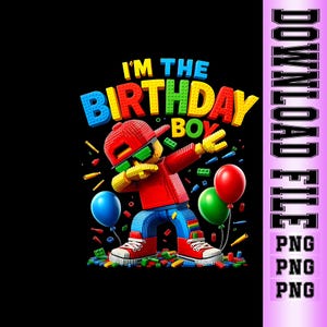 Byggklossar Bruh födelsedagstegelsten png, ladda ner byggklosstemadesign.