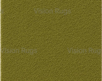 May include: Olive green area rug with a textured, speckled surface. The rug has a rectangular shape and a solid color, providing a neutral base for any room. The Vision Rugs logo is visible in the corners.