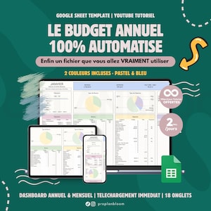 Budget Mensuel et Annuel | Google Sheet  | Tableau de bord | Suivi financier | Budget Planner | Budget 2026