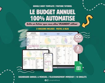 Budget Mensuel et Annuel | Google Sheet  | Tableau de bord | Suivi financier | Budget Planner | Budget 2026