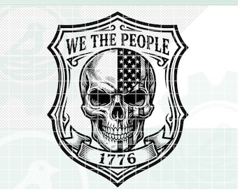 Freedom Hat Patch – Liberty Skull SVG – Laser Cut File – Leather Patch – 4th July Gift – Digital Download
