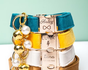 Afneembare fluwelen gouden hondenhalsband riem strik Dagelijks cadeau voor kleine hondenbezitters