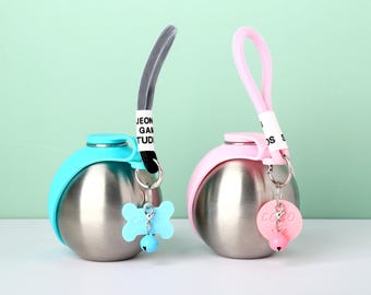 Portable Pet Water Bottle, Leak-Proof Travel Hydration Container, Stainless Steel Outdoor Dog Cat Accessory,Silicone