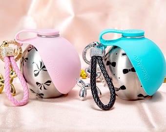 Portable Pet Water Bottle, Leak-Proof Travel Hydration Container, Stainless Steel Outdoor Dog Cat Accessory,Silicone