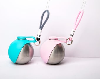Portable Pet Water Bottle, Leak-Proof Travel Hydration Container, Stainless Steel Outdoor Dog Cat Accessory,Silicone