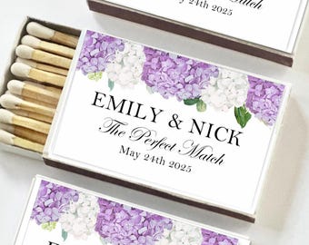 Lavender Wedding Matches Set of 25 Lavender Hydrangea Samantha Collection TPC9075