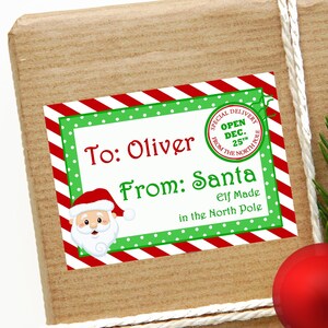From Santa Stickers PRINTED Gift Tag Labels Personalized Christmas Morning Gift Tags  North Pole Collection