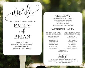 Wedding Program Fans Assembled - We Do Collection TPC9025