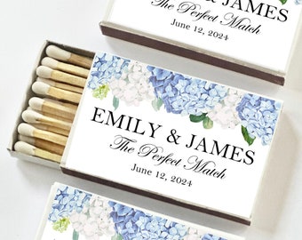 Blue Wedding Matches SET OF 25 Perfect Match for Sparklers Favors Shower Birthday Ideas Dusty Blue Hydrangea Elizabeth Collection TPC9001
