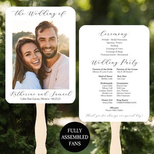 Photo Wedding Program Fans Assembled Beach Wedding Program Fans Destination Wedding Program Fans Summer Wedding