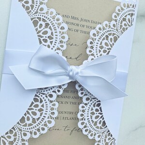 Doily Lace Wedding Invitations Wedding Suite Engagement Party Couples Shower Rehearsal Printed Wedding Invitations image 3