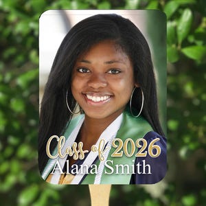 Graduation Fans 2026 Photo Personalized College or High School Printed and Assembled Class of 2026 Party