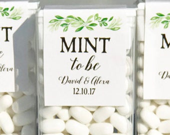 Personalized Mint to Be Tic Tac Topper Printed - Wedding Greenery Collection