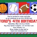 All Star Sports Invitation Printable or Printed with FREE | Etsy