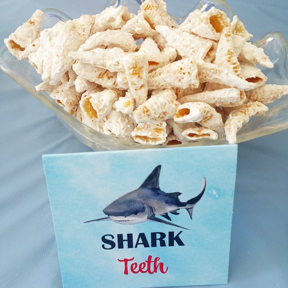 EDITABLE Shark Tent Style Buffet Labels Printable - Instant Download - Shark Reef Collection Il_570xn