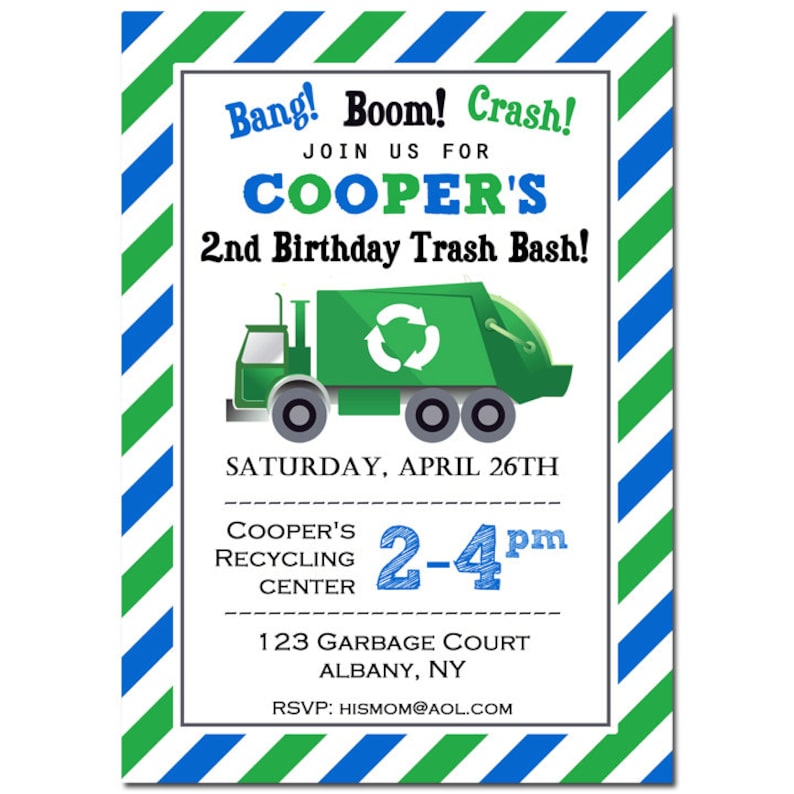 Trash Bash Collection PRINTED or PRINTABLE ANY Wording Personalized Trash bash Favor Tags