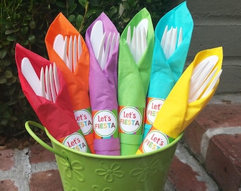 Fiesta Napkin Rings Printable - Instant Download - Let&#39;s Fiesta Collection