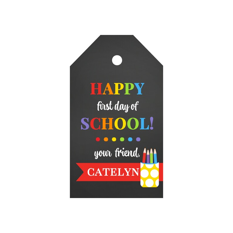 First Day of School Tag Printed Teacher Personalized image 2