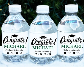 Graduation Water Labels Printed Graduation Party Luncheon Brunch Celebration