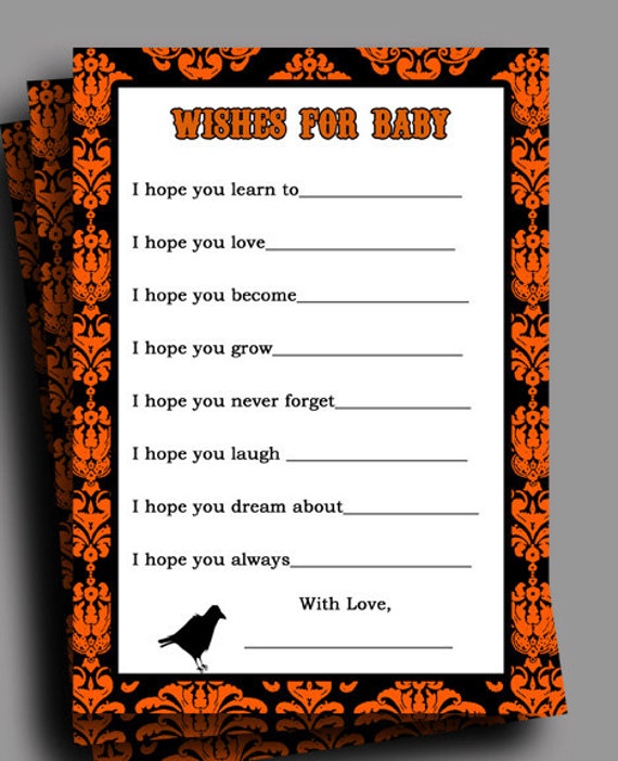 Halloween Baby Shower Wishes Printable - Instant Download - Vintage Stroller Collection Il_570xn