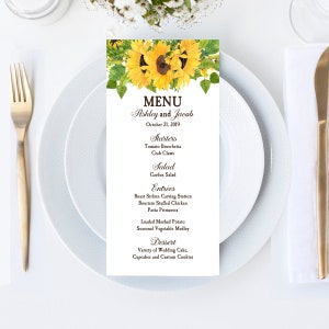 Sunflower Wedding Table Number Cards 5x7 Printed Sunflower Robin Collection TPC9005 image 3