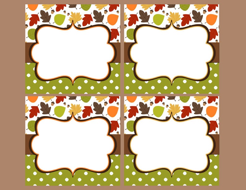 thanksgiving printable labels food label tents and buffet etsy
