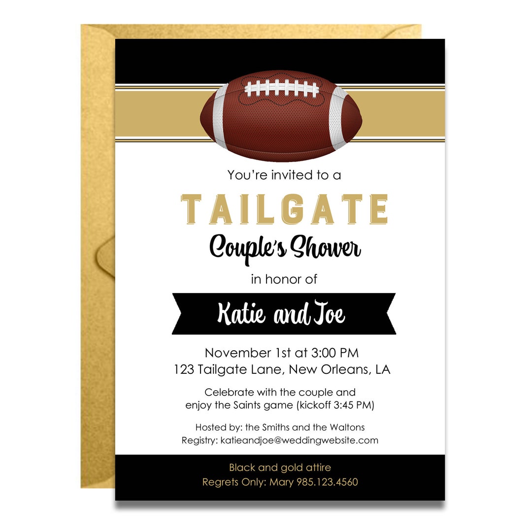 Football Tailgate Invitation ANY Team Colors and Any Wording Couples