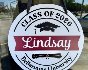 Personalized Graduation Door Sign: Class of 2026 Party Decor, Ready to Hang