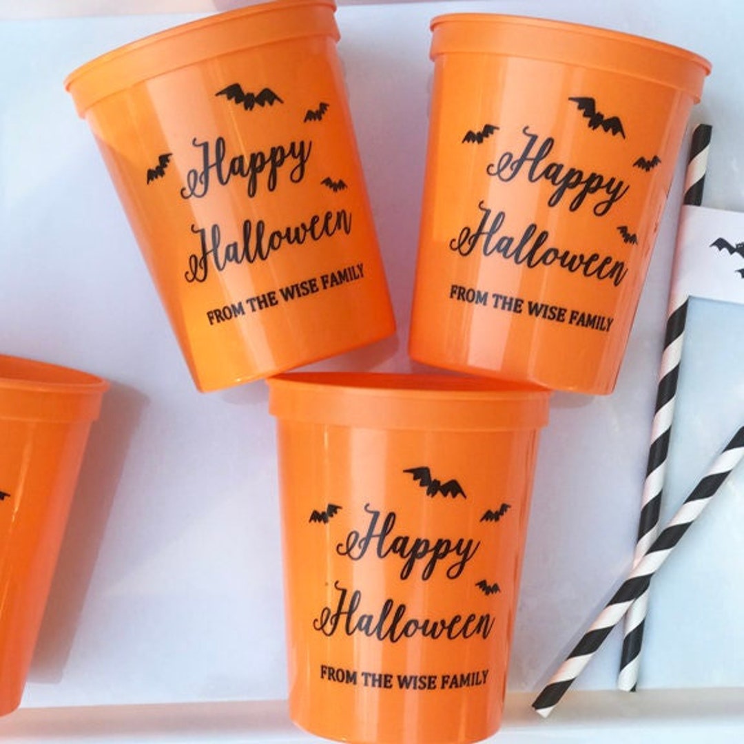Halloween Party Cups - 24 Pack 16oz Stadium Cups With Hocus Pocus & Witch Themes For Spooky Celebrations