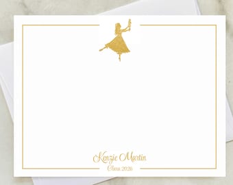 Personalized Nutcracker Clara Note Cards Stationery Set Flat - Nutcracker Ballet