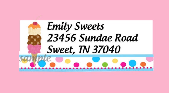 Ice Cream Birthday Party Printable DIY Digital Return Address Labels Il_570xn