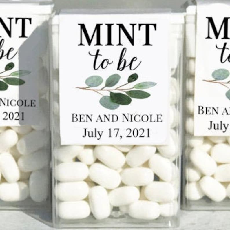 Personalized Mint to Be Tic Tac Topper Printed with FREE Shipping Eucalyptus Leaf Collection image 1