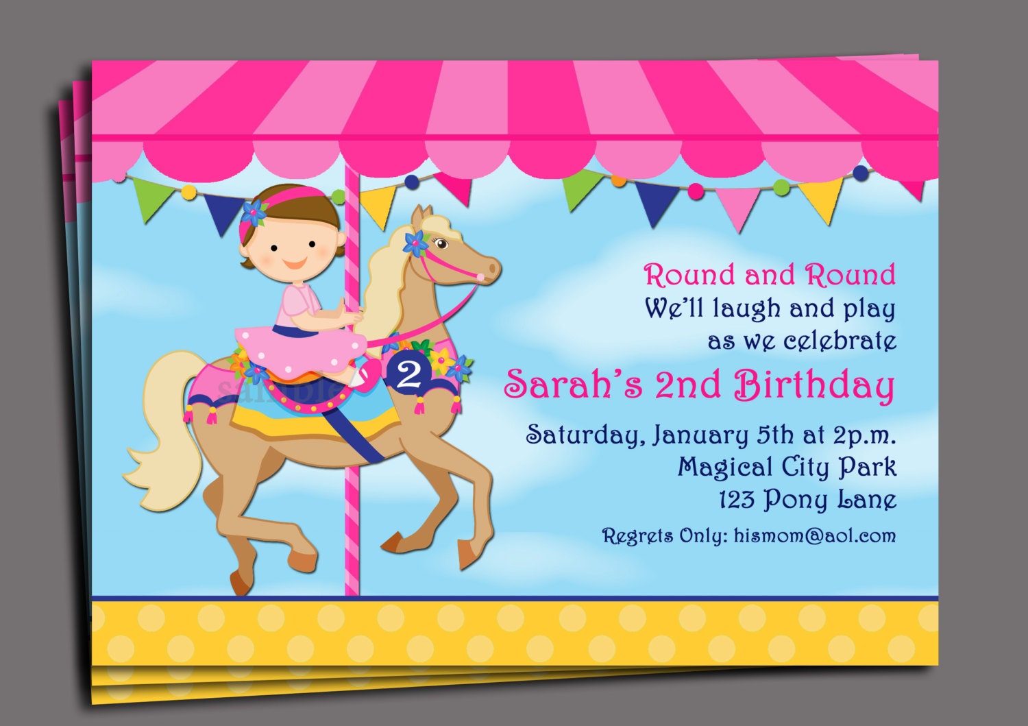 carousel-birthday-invitation-carousel-invite-circus-girl-invitation