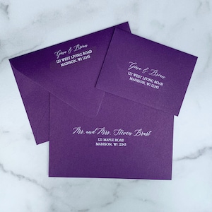 Purple Envelope Printing Add On White Ink Suite - Elegant Floral in Purple Jessica Collection TPC9023