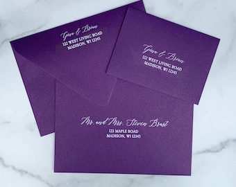 Purple Envelope Printing Add On White Ink Suite - Elegant Floral in Purple Jessica Collection TPC9023